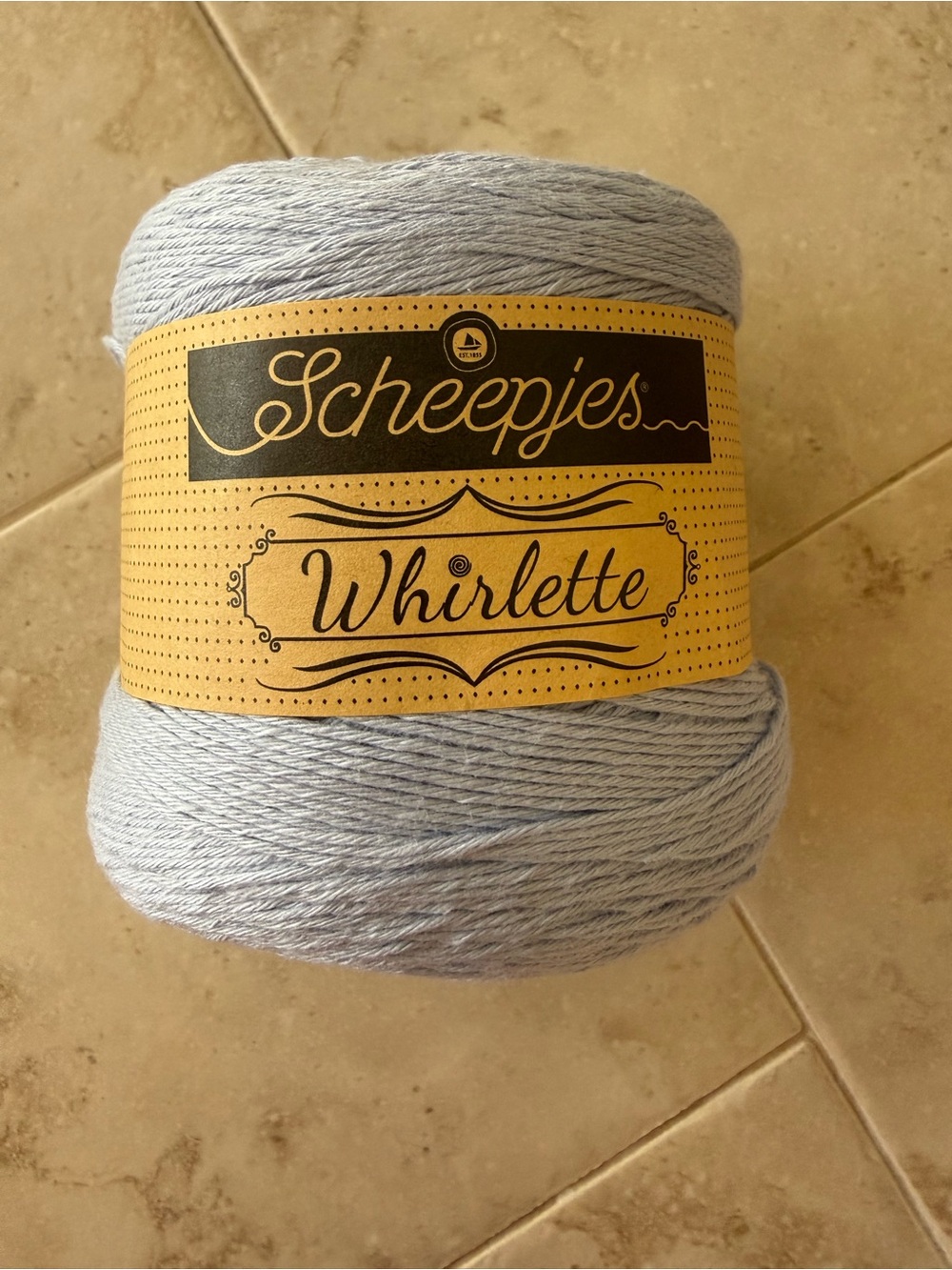Scheepjes Whirlette Cotton/Acry Blend Yarn in Light Blue - Custard